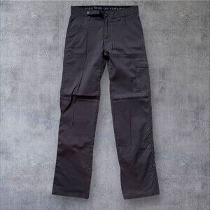 PrAna Zion II Pants 28x33 Straight Fit Brown Belted Stretch Roll Up Hiking